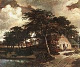 Landscape with a Hut by Meindert Hobbema